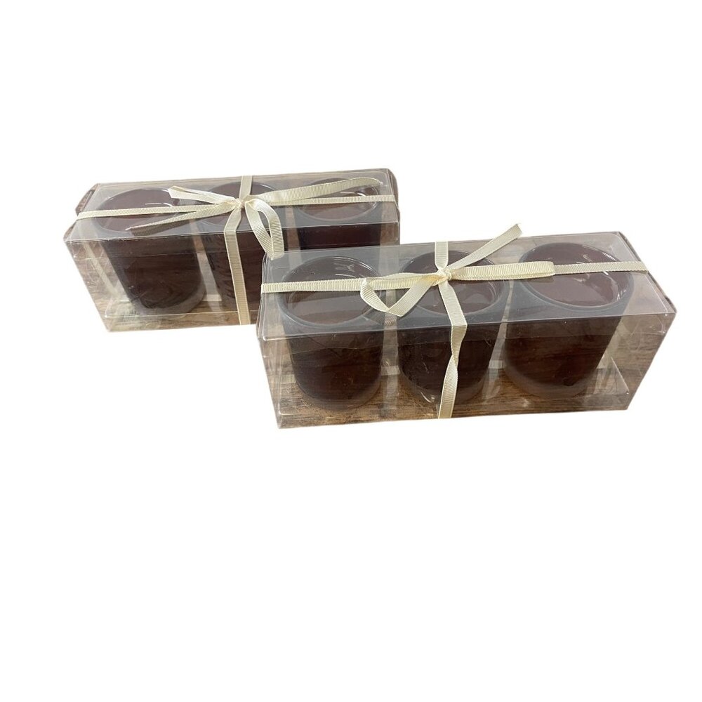 Yankee Candle Fall Votive Holders Gift Set With Ribbon Lot 2 Sets of 3 Holders